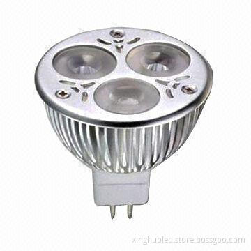 3W 12V MR16 LED cup light, 12V AC/DC, non-dimmable, 45mil Bridgelux light source